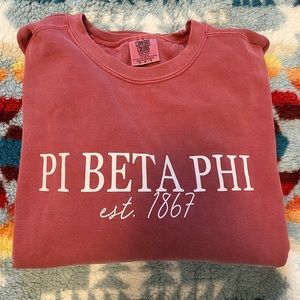 Pink Pi Beta Phi Comfort Colors Sorority Crewneck